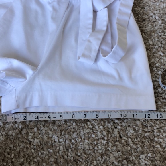 Zara White Shorts with Attached Side Belt Sz S - Picture 11 of 12